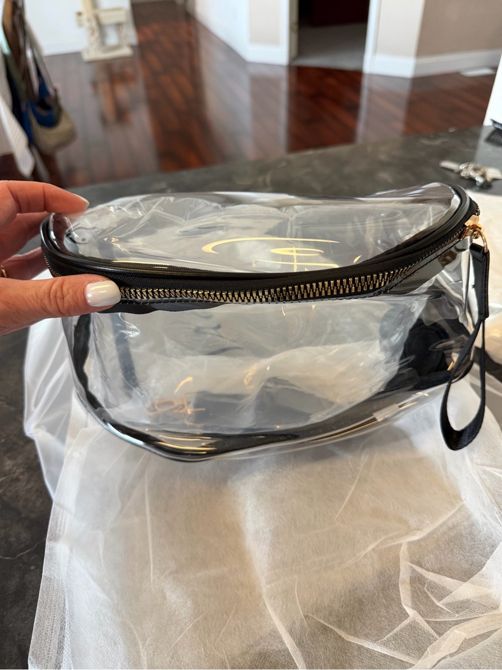 New Emmafy clear crossbody stadium Bag black trim - Picture 2 of 8